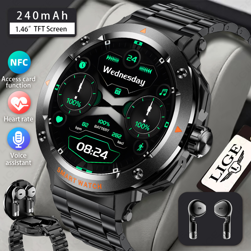 Smartwatch Headset - Relógio Inteligente LIGE para Homens com