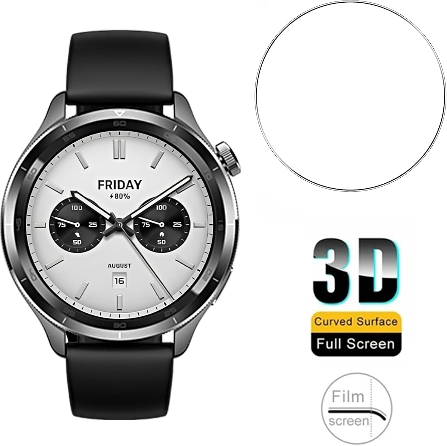 3 pçs protetor de tela de vidr - Xiaomi Smartwatch Accessories avaliação e preço