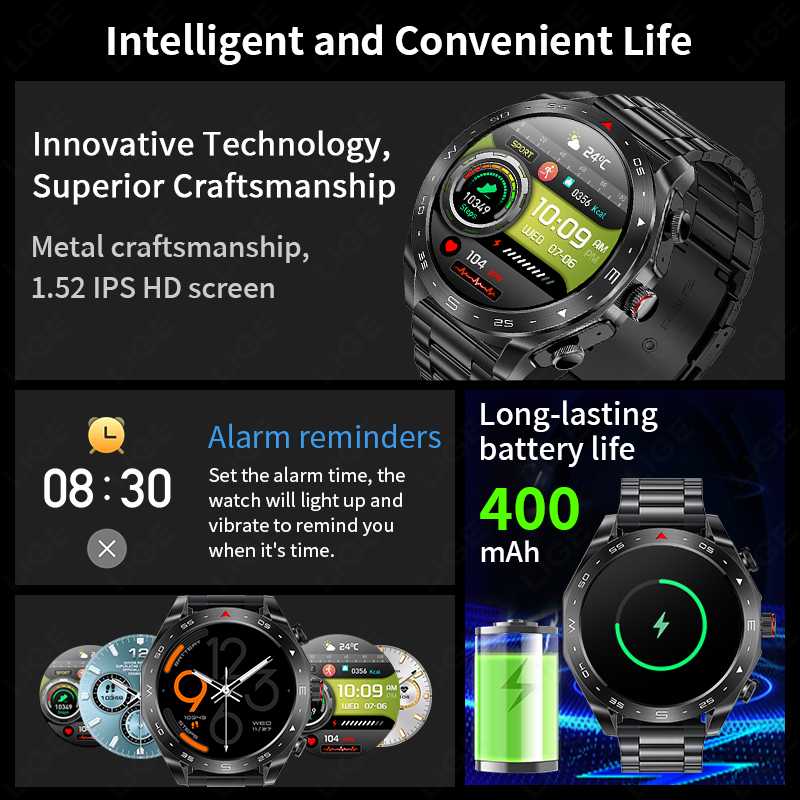 Smartwatch LIGE com Fones de O - Smartwatch Headset avaliação e preço