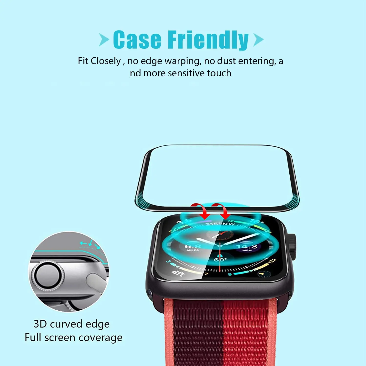 Protetor de Tela 3D em Filme T - Apple Smartwatch Accessories avaliação e preço