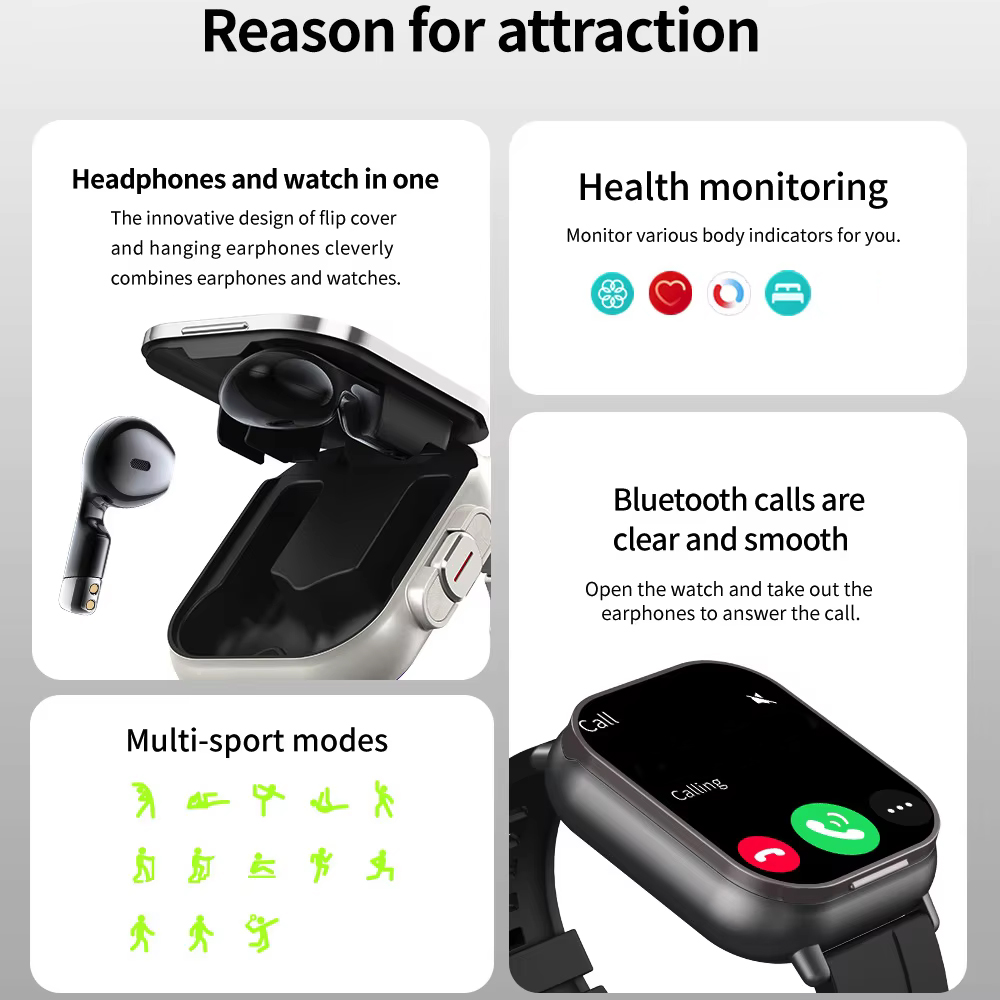 Fone de ouvido 2 em 1 relógio  - Smartwatch Headset avaliação e preço