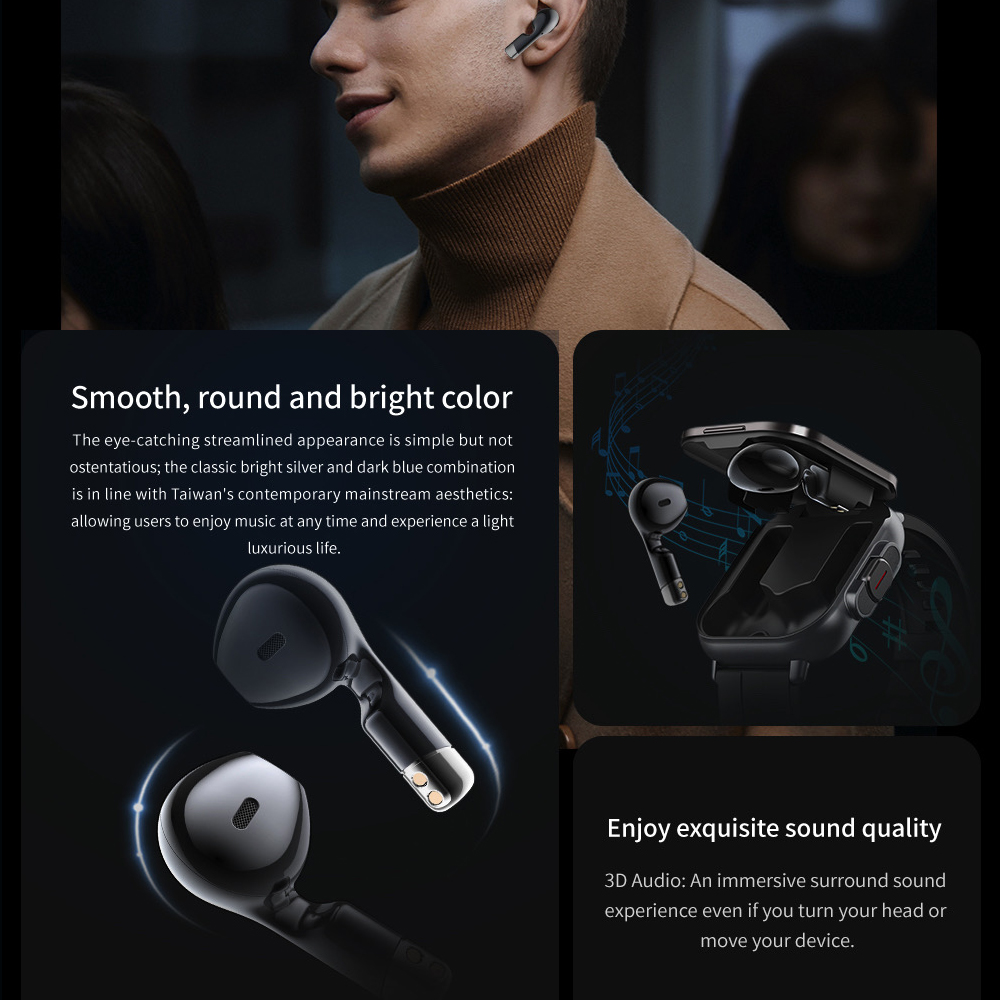 Bt chamada azul dente fones de - Smartwatch Headset avaliação e preço