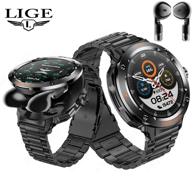 Novo masculino 2 em 1 fone de  - Smartwatch Headset avaliação e preço